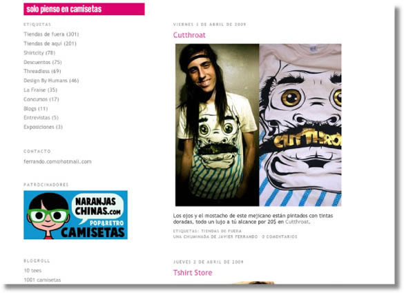 La Web de la Semana: Sólo pienso en camisetas Cazadores de algodón serigrafiado
